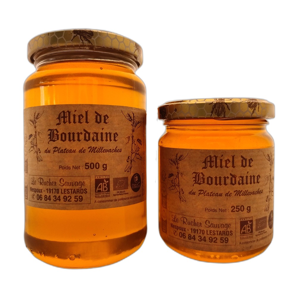 miel de bourdaine bio récolté sur le plateau de Millevaches en Corrèze - Limousin