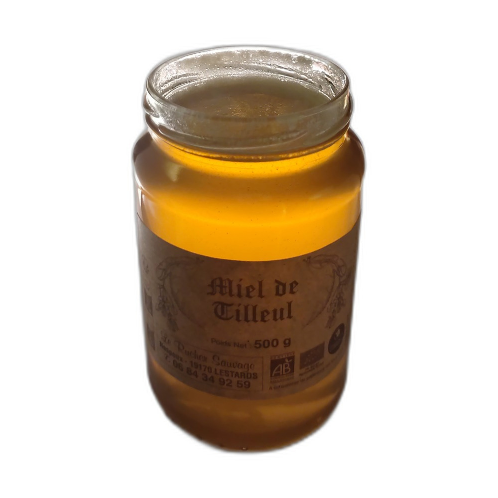 miel-tilleul-bio-artisanal-Limousin-correze-plateau-millevaches-500g miel de tilleul brut et artisanal bio 500g produit en Corrèze - Limousin