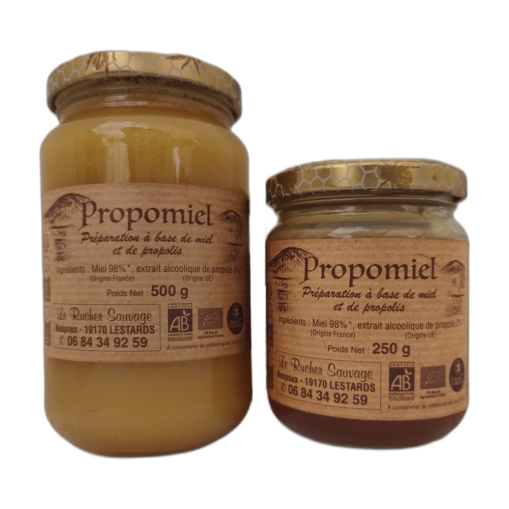 préparation de miel et propolis bio à base miel du plateau de millevaches en Limousin